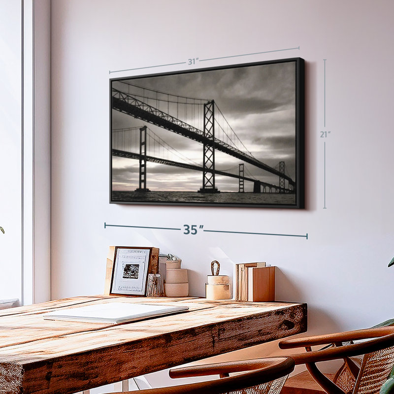 Impression sur toile Chesapeake Bridge, H 21 po x l 31 po