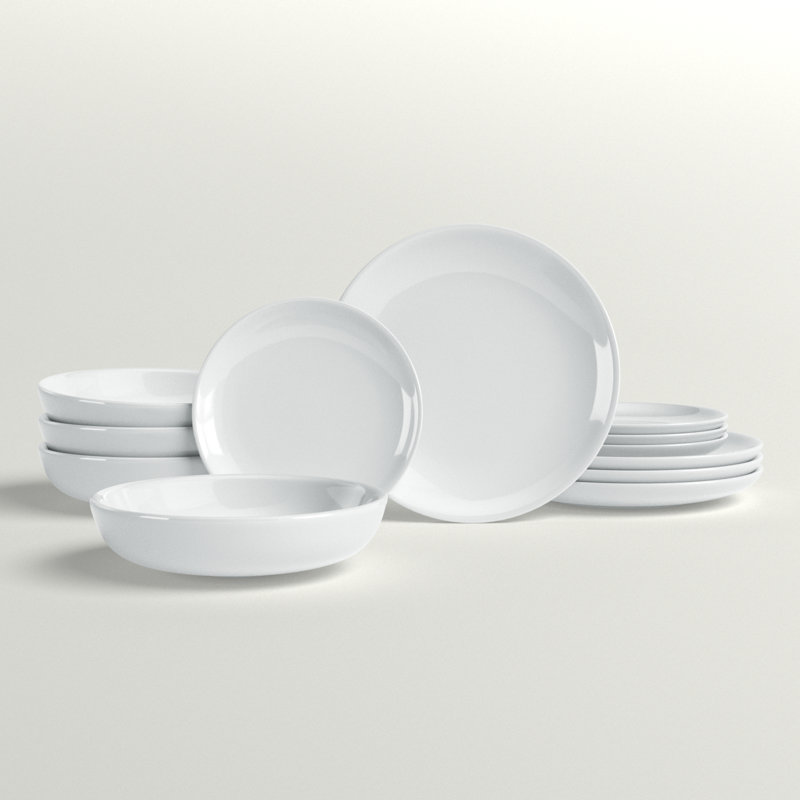 Service de table en grès Wayfair Basics® Keswick - Service pour 4, Blanc