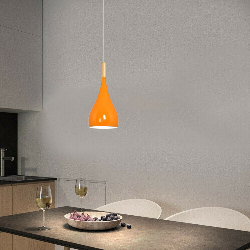Rasen 1 -Light Single Teardrop Pendant, Orange