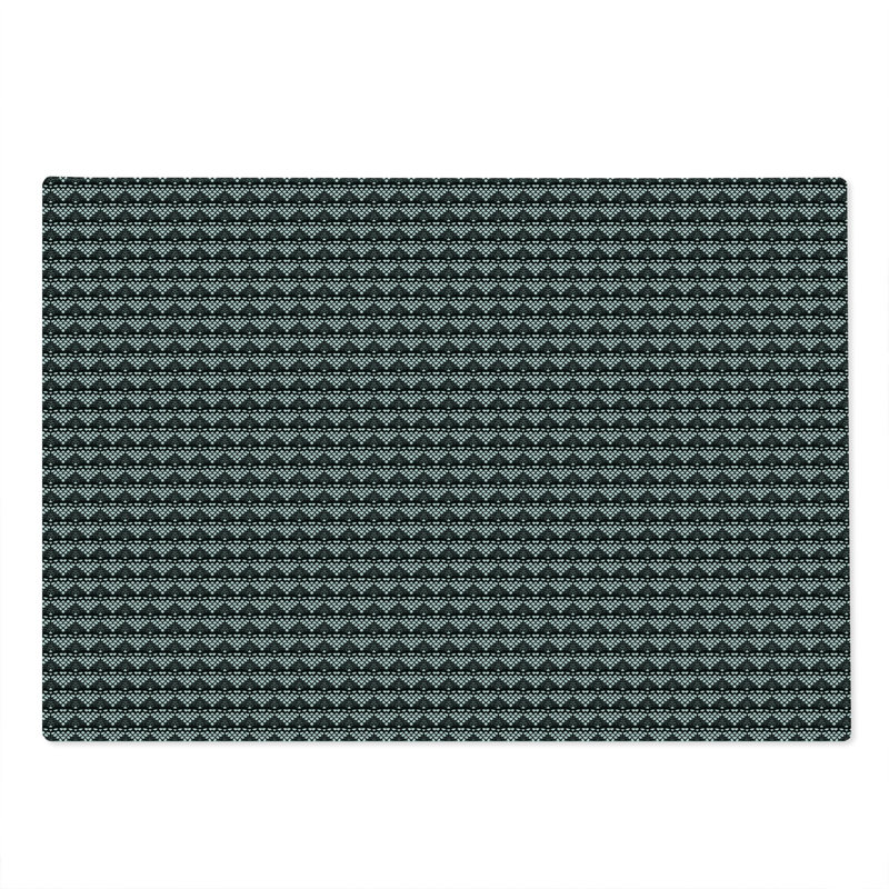 Ambesonne Monochrome Cutting Board Large Size Lace Looking Mesh Design Charcoal Grey and White