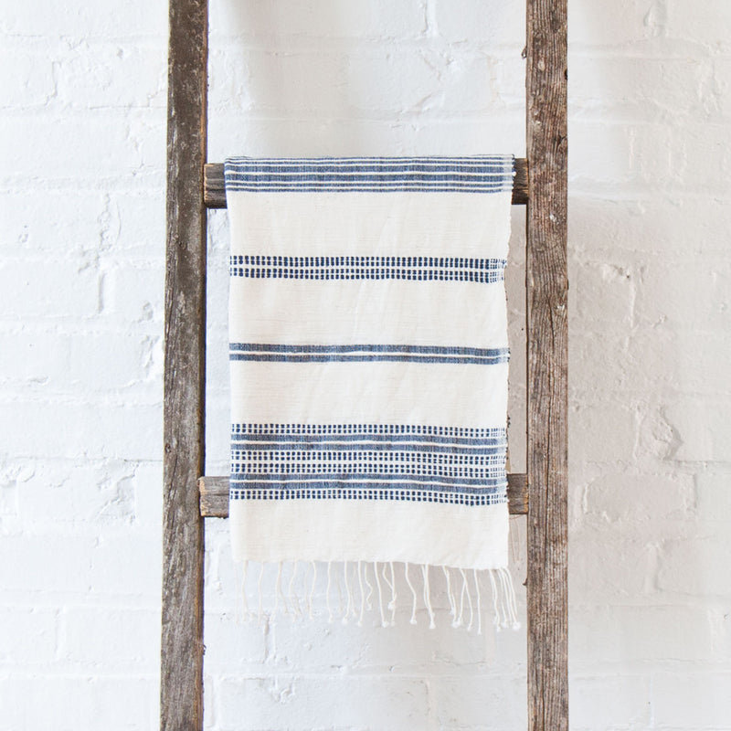 Débarbouillette Aden, Bleu marine/blanc