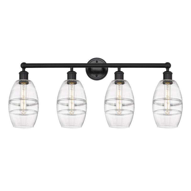 Dundrod 4 - Light Dimmable Vanity Light, Clear, Matte Black