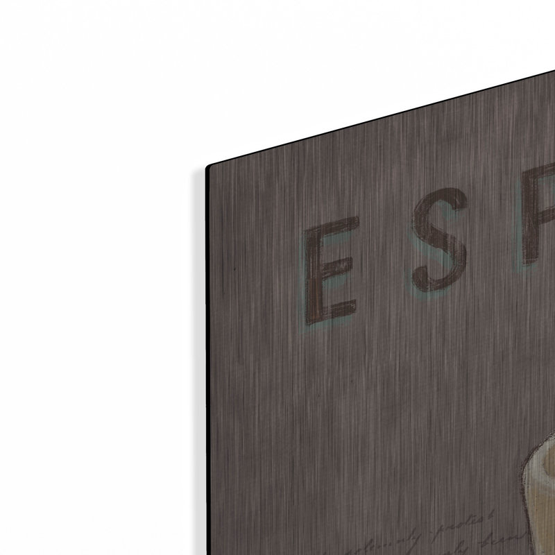 Art mural en métal Winston Porter «Coffee And Co 3 Teal and Gray» par Janelle Penner, H 36 po x l 36 po