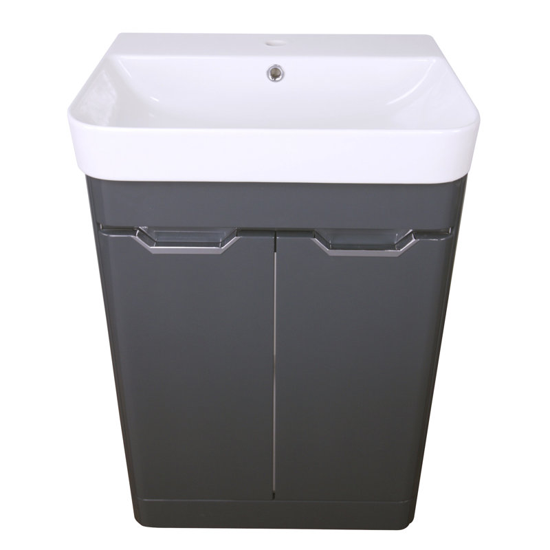 33,5 x 22,5 po de large meuble-lavabo et lavabo, Gris