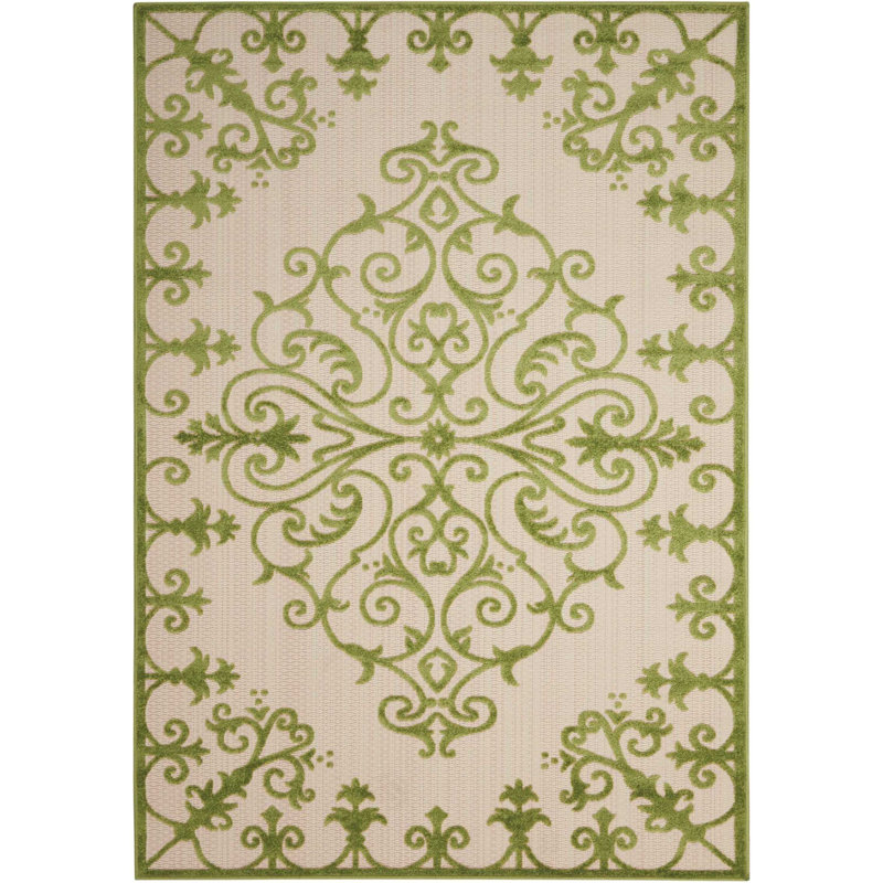 Dajerin Performance Abstract Indoor / Outdoor Rug, Rectangle 2'8" x 4'