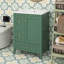 Meuble-lavabo 24 po avec lavabo encastré en céramique, armoire de rangement multifonctionnelle avec trois tiroirs et tablette réglable, panneau de fibres à densité moyenne et bois d'hévéa-114243696