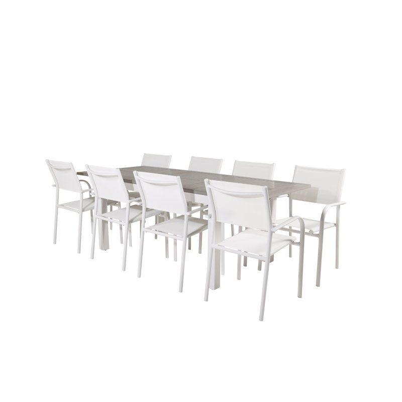 Jayesh 8 - Person Patio Dining Set with Extendable Rectangular Table