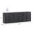 3Pcs Modular Sideboard Cabinet Set w/3 Drawers, Ebony-968568698
