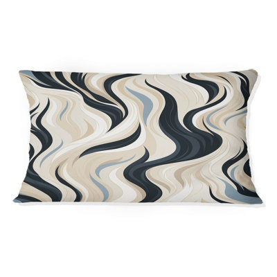 Black and Beige Esoteric Flow I - coussin imprimé