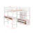 Full Size Loft Bed With Built-In Desk With Two Drawers And Storage Shelves And Drawers
