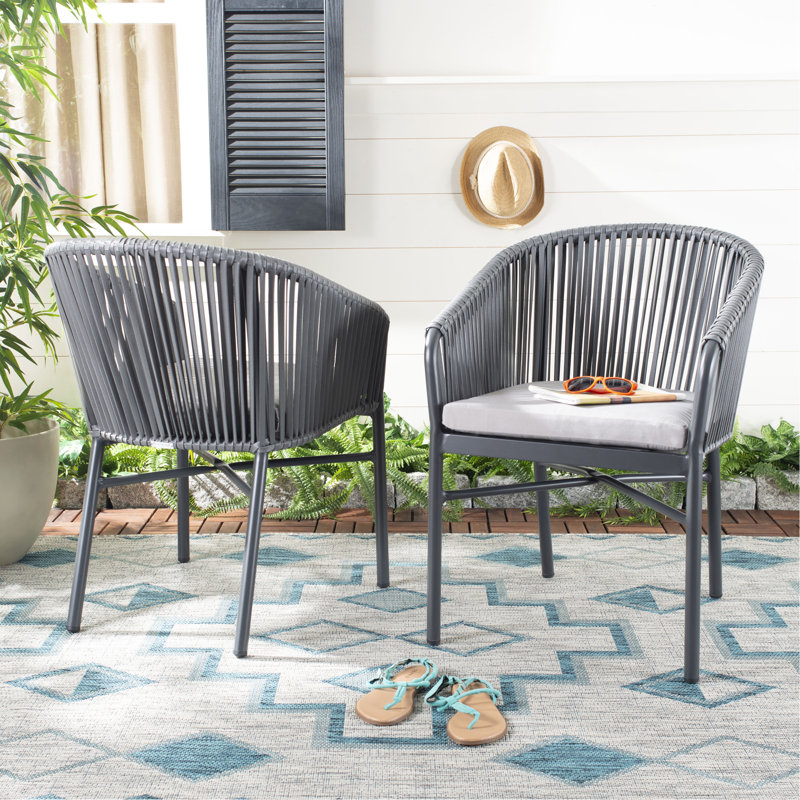 Outdoor Stacking Dining Armchair with Cushions