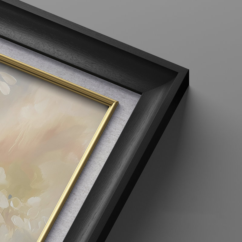 «Light Pastel Botanical Glow Soft Abstract Florals», ensemble de 2 reproductions d'art encadrées de qualité supérieure sur papier 26 po x 36 po