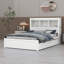 Base de lit en bois de pin massif avec tablettes coulissantes et tête de lit avec rangement, lit plateforme double avec lit gigogne et tiroirs-1049134441