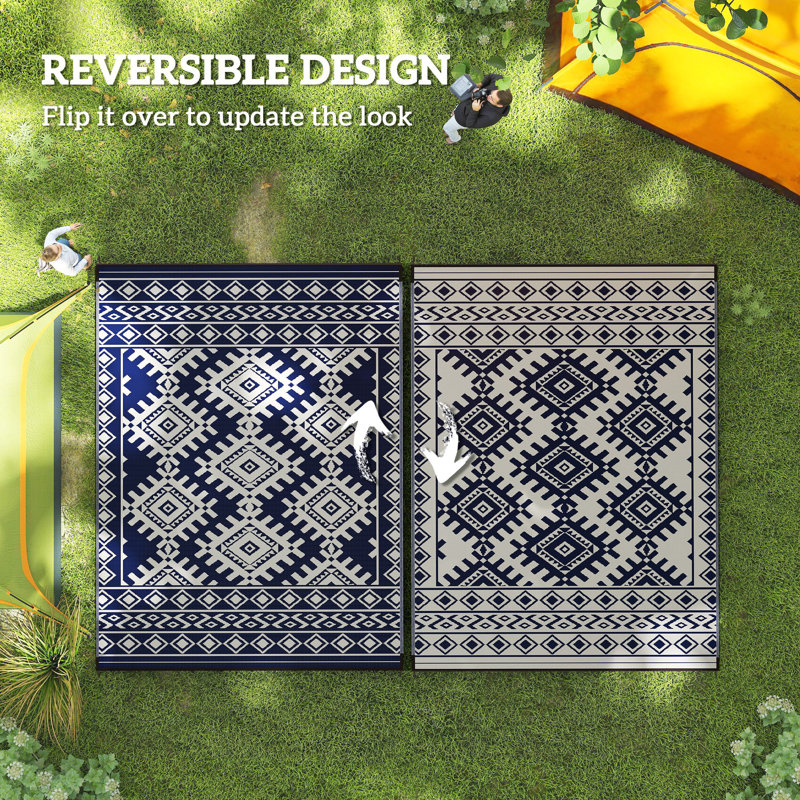 Tapis d'extérieur réversible, tapis de camping portable