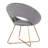 Focht 20" Wide Velvet Barrel Armchair with Open Back and Gold Metal Legs-438874831