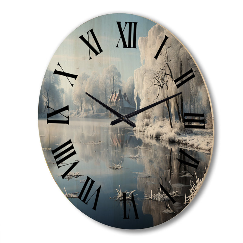 Horloge murale paysage d'hiver, Très grand