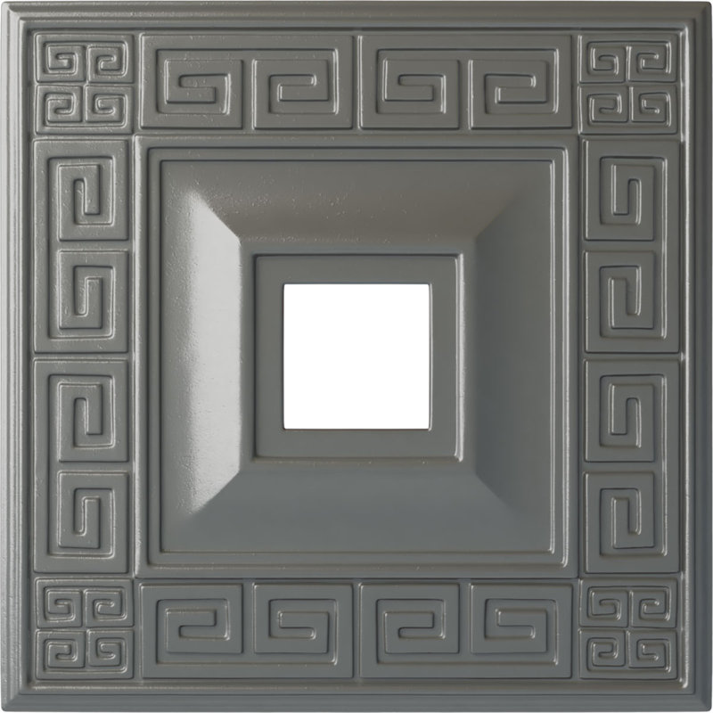 Médaillon de plafond Endurathane Edinburgh, DE 18 po x P 1 3/4 po (convient aux auvents jusqu'à 5 1/4 po), finition pierre spartiates peinte à la main