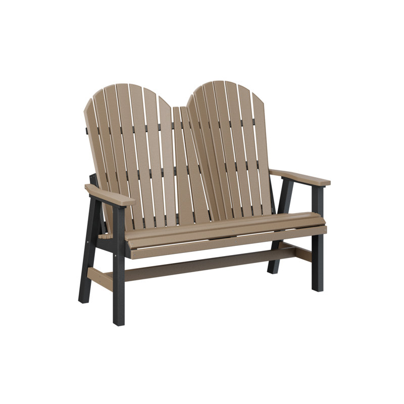 Berlin Gardens Comfo Back Loveseat, Weatherwood Top/Black Base