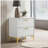 White and Gold 2-Drawer Rectangular Nightstand-1680929030