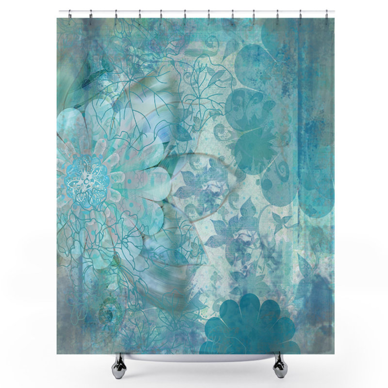 Rideau de douche à motif floral 72 po x 72 po Adalric