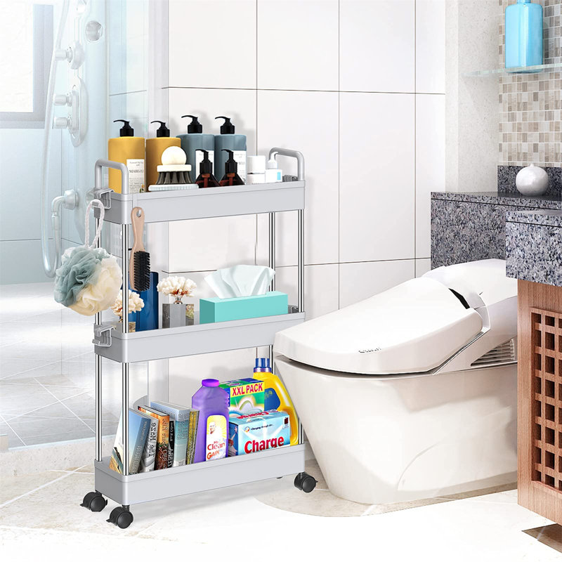 Taranto 66.55cm H x 40.1cm W Utility Cart with Wheels, Grey