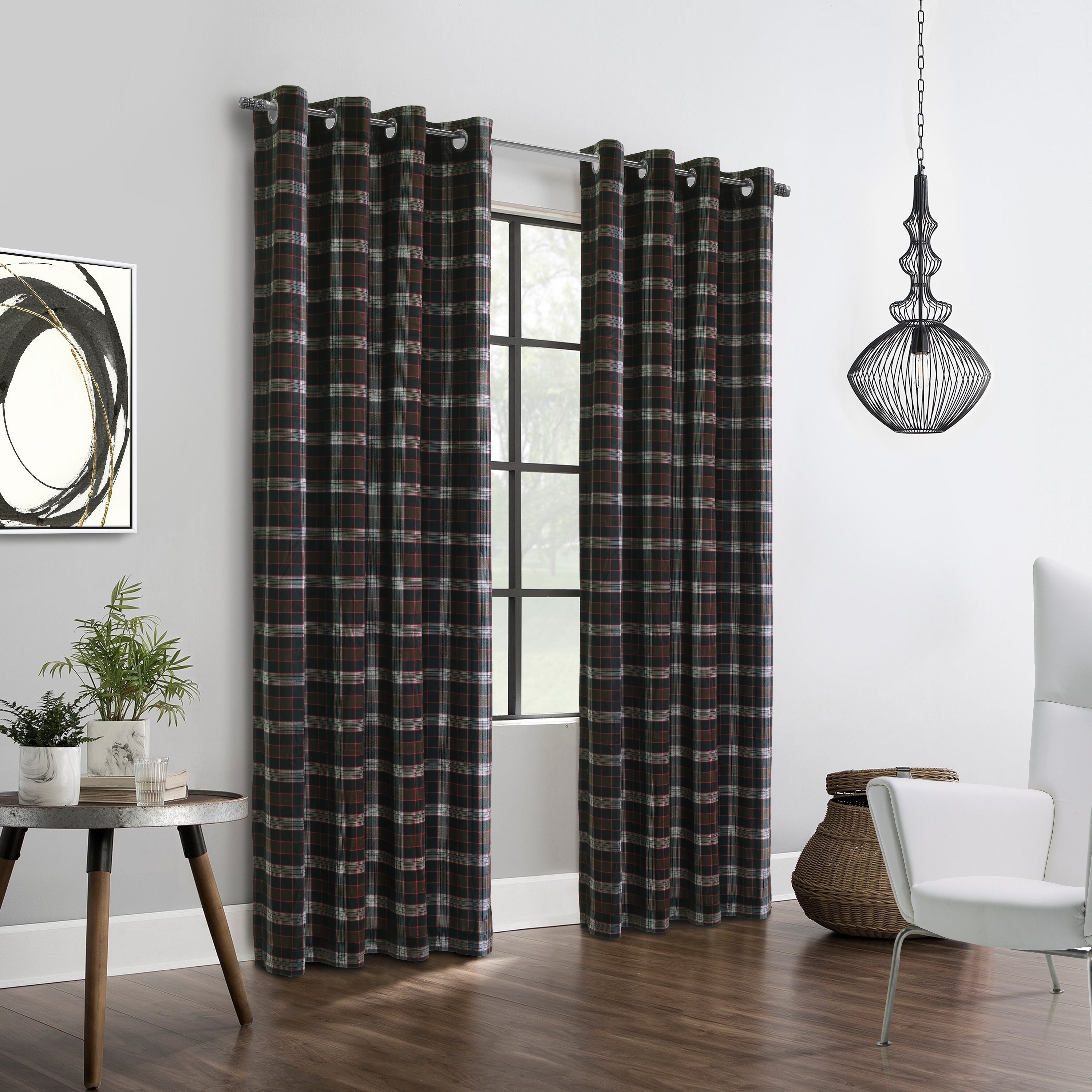 August Grove® Bowlin Plaid Room Darkening Thermal Grommet Single Curtain  Panel & Reviews
