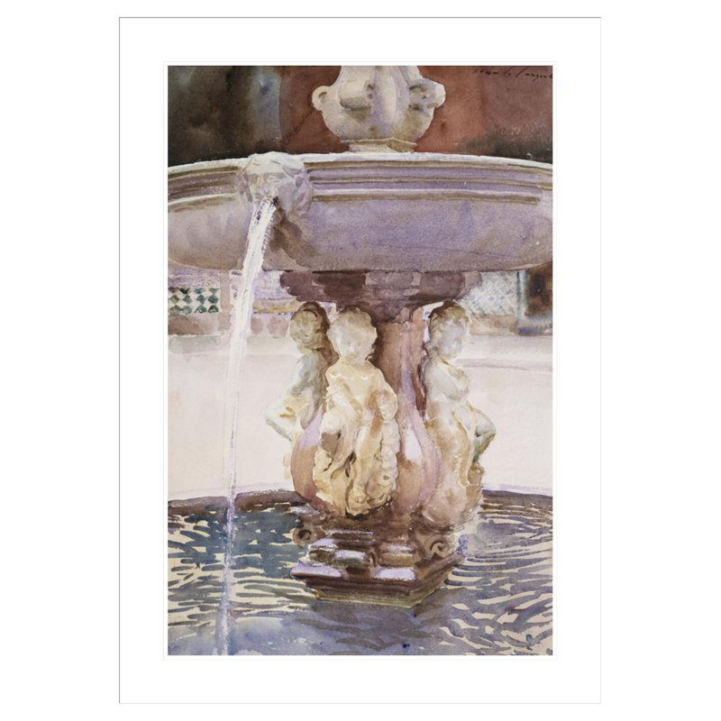 Fontaine espagnole par John Singer Sargent, impression giclée sur cadre, H 41,5 po x l 29,7 po