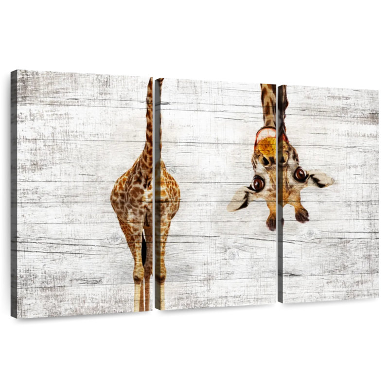 Wooden Peeking Giraffe, 32" H x 50" W