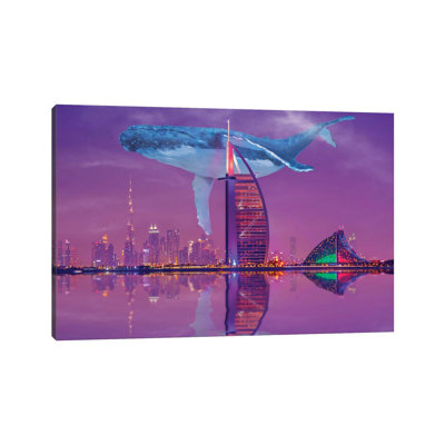 Whale Over Dubai by David Loblaw - Wrapped Canvas Print