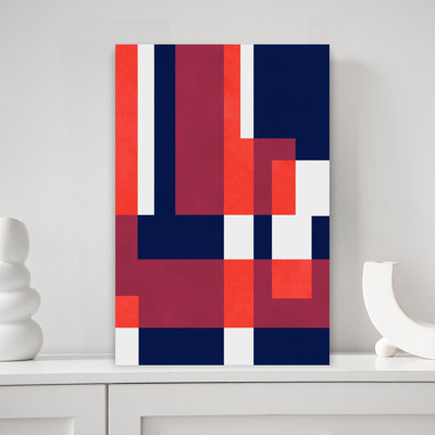 Bold Geometric Abstraction Abstract Contemporary Wall Art Print 1 Piece Wrapped Canvas Wall Art