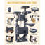 Cat Tree for Indoor Cats, 176cm Large Cat Tower, Multi-layer Scratching Post with 3 Platforms, 2 Caves, 7 Sisal Posts, Hammock, Pompoms, Heavy-Duty for Multi-Cat Homes-161839091