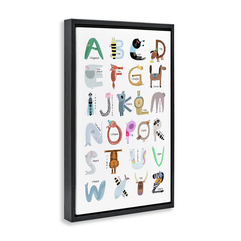 Lettres éducatives pour animaux, Cadre flottant noir de jais, H 25 po x l 17 po