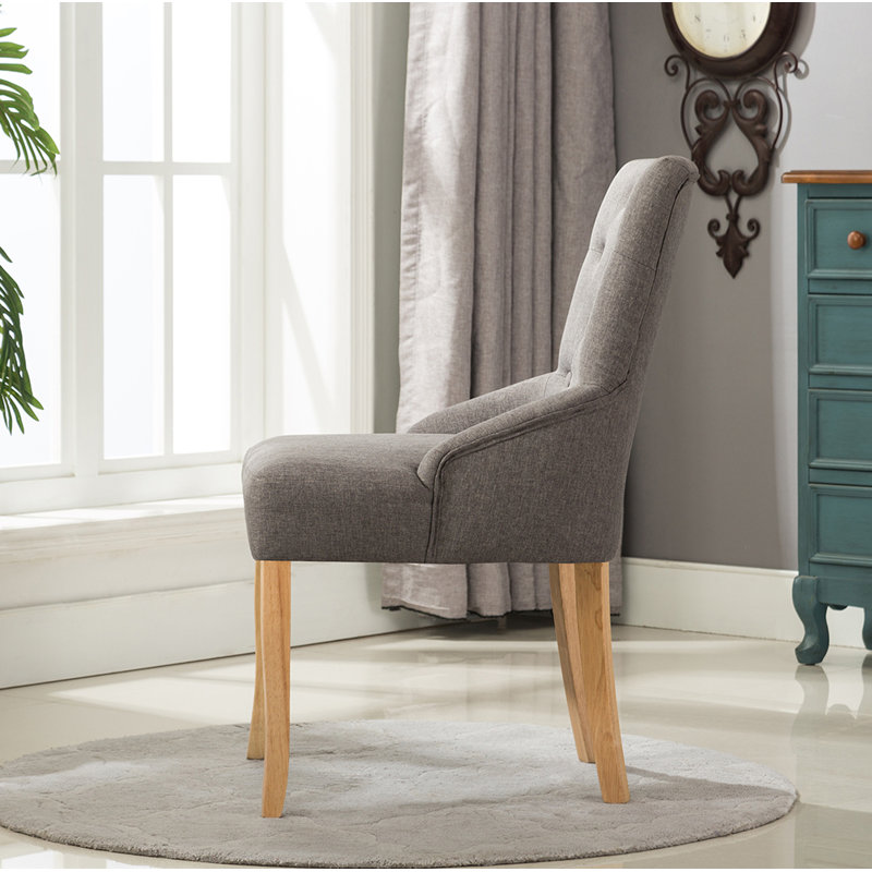 Bradman 51.5cm H Upholstered Side Chair, Grey, 1