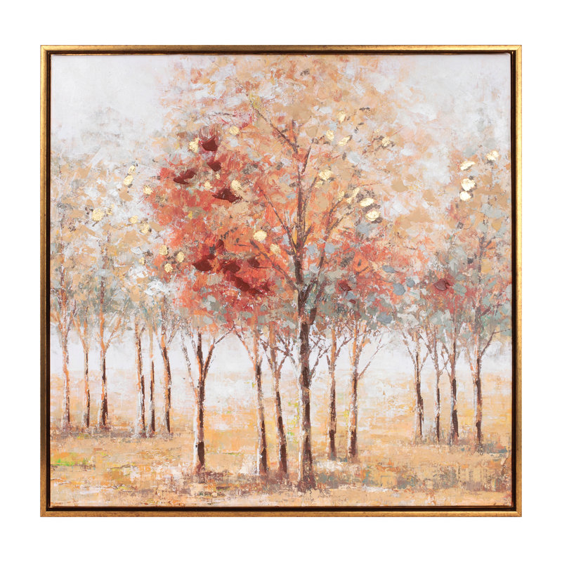 Framed Tree Landscape Wall Canvas 24"SQ