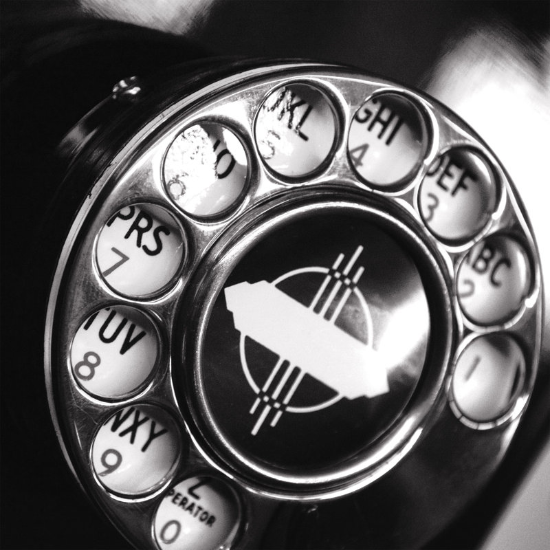 Black And White Old Phone Dial - Wrapped Canvas Print, 30cm H x 30cm W x 3.8cm D