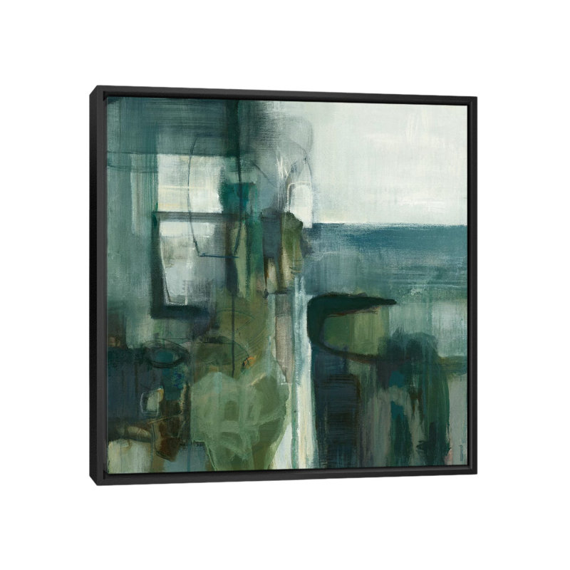 «Geometric», reproduction sur toile, H 18 po x l 18 po x P 1,5 po, Toile avec cadre noir, Pas de tapis
