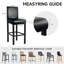 Housse de tabouret de bar en polyuréthane avec dossier 100% imperméable, ensemble de 4 tabourets de bar extensibles pour tabouret de bar (noir)