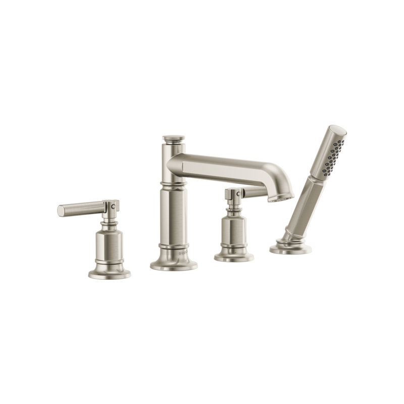 Invari® Roman Tub Faucet with Handshower, Luxe Nickel, Lever