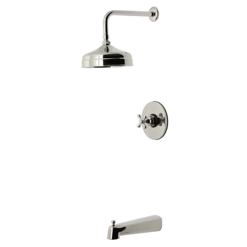 Kingston Brass Single-Handle Pressure Balanced Tub and Shower Faucet, Polished Nickel