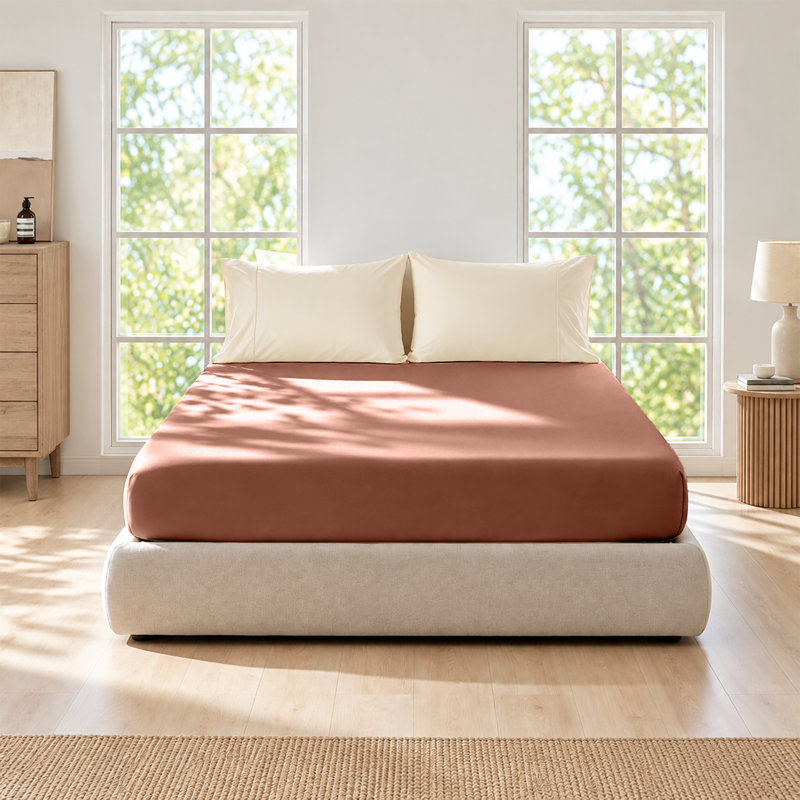 Bedroom Collection Standard Fitted Sheet, Double, Peach
