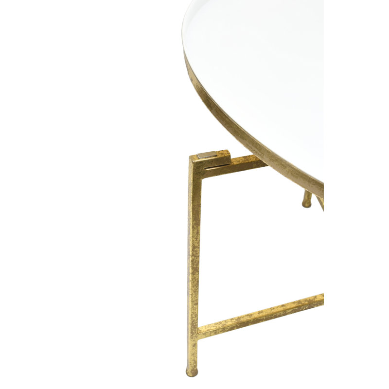 Table basse Elara, Blanc, Doré
