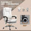 Fauteuil de bureau en microfibre de massage, chaise d'ordinateur à haut dossier avec massage à 6 points et chaleur-107292912