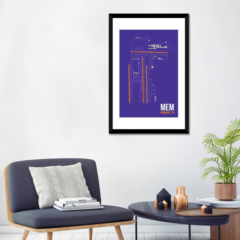 "Memphis", impression sur toile, Papier d'art encadré noir, Blanc, H 32 po x l 24 po x P 1 po