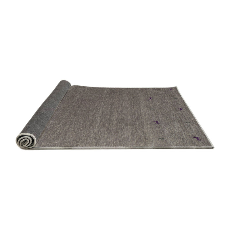 Tapis de zone gris foncé contemporain Raglan, Rond 5 pi