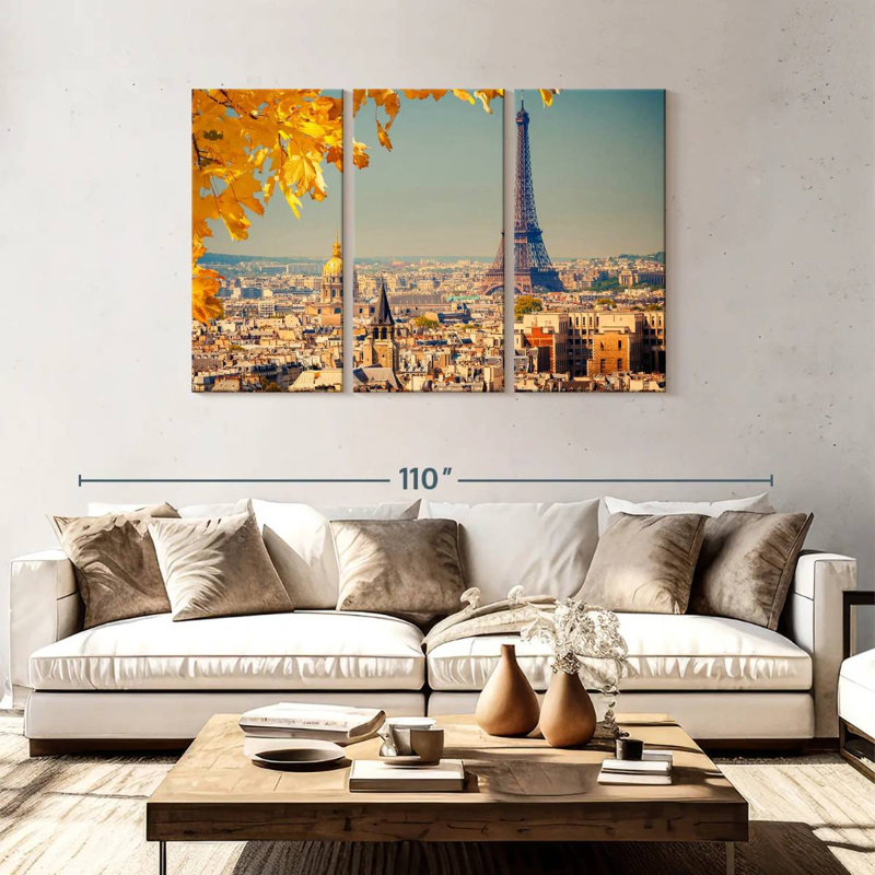 Horizon de la Tour Eiffel automne Sebbie, H 48 po x l 74 po