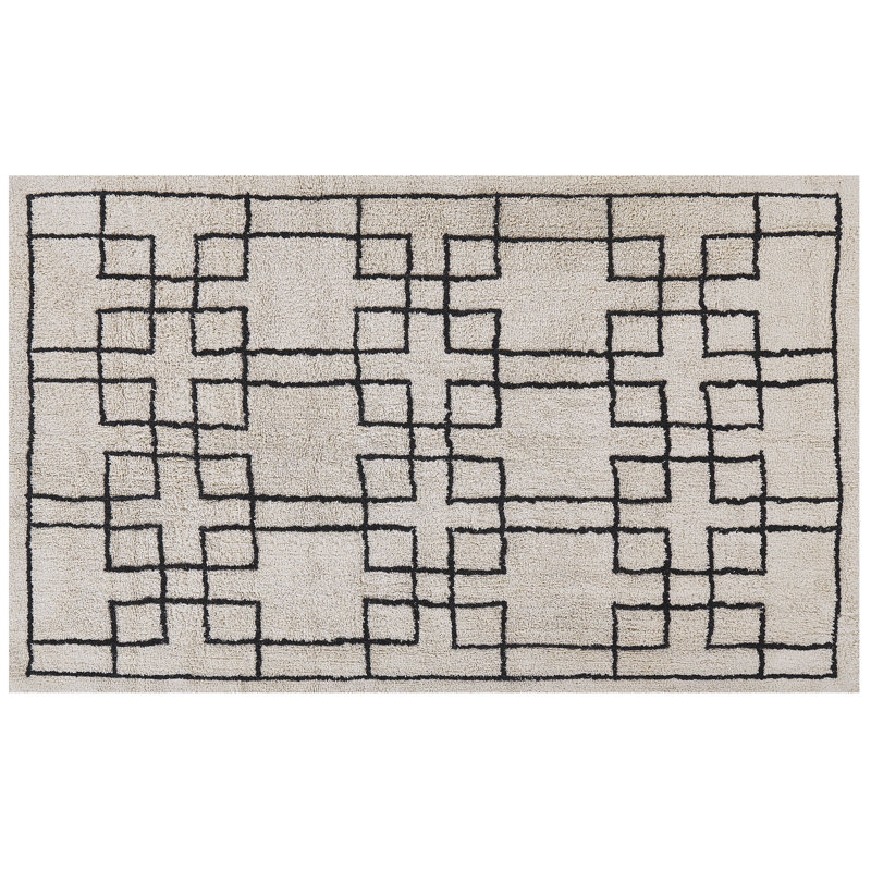 Elaini Geometric Cotton Area Rug, Rectangle 140 x 200cm
