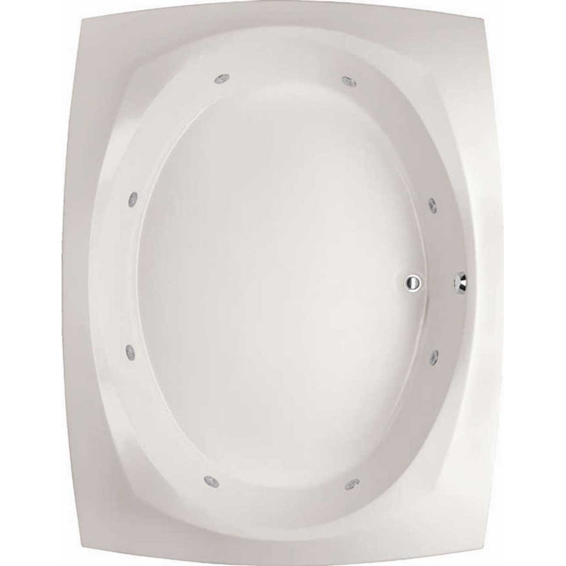 Largo 82'' x 64'' Whirlpool Acrylic Bathtub, White, Polished Chrome