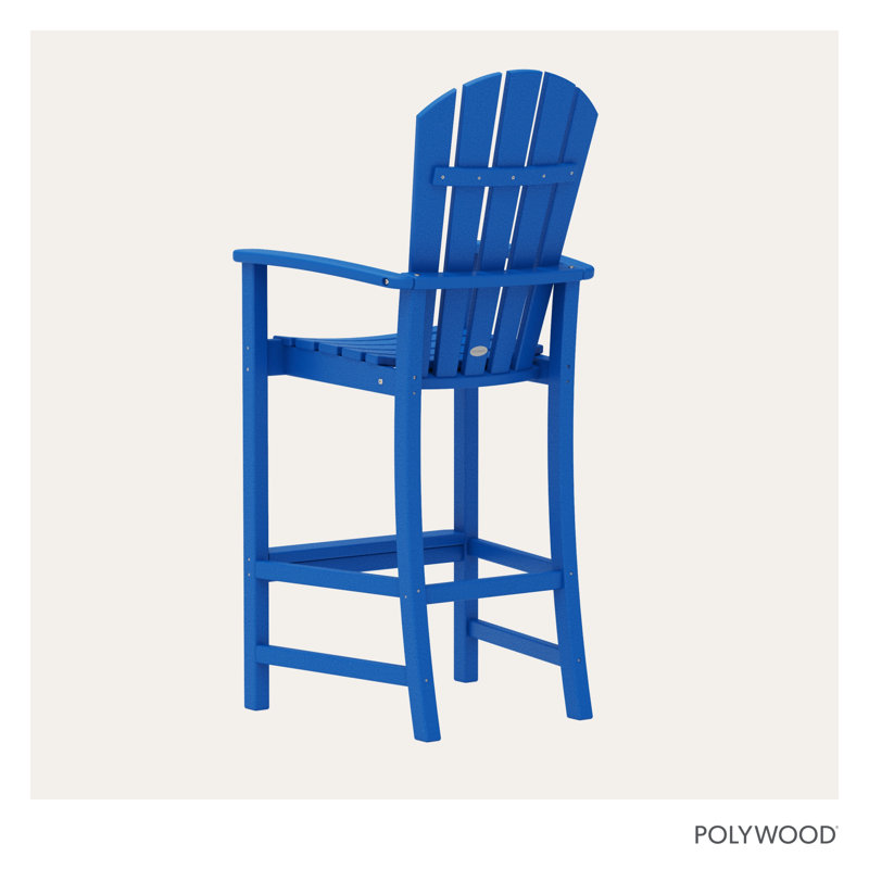 POLYWOOD Palm Coast Bar Chair, Pacific Blue