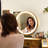 Bedroom Makeup Vanity Dressing Table Stool Set with 3 Colors Lighted Mirror Large Storage Cabinet Drawer-1629617161