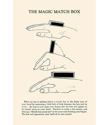 « the magic match box » par harry houdini, une publicité rétro